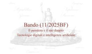 Bando (11/2025BF) – Il pensiero e il suo doppio. Tecnologie digitali e intelligenza artificiale