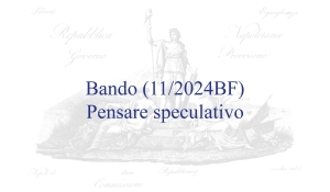 Bando (11/2024BF) – Pensare speculativo